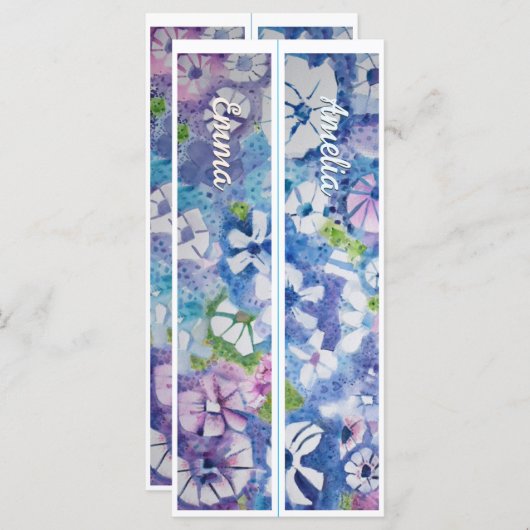 名パーソナライズされた前お洒落花ブックマーク (正面/裏面)