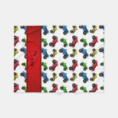 名パーソナライズされた前が白のatvパターン フリースブランケット (正面(横))