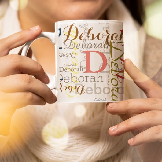 名パーソナライズされた前とイニシャルタイポグラフィ フロストグラスマグカップ