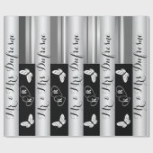 名パーソナライズされた前とイニシャル結婚/記念日 ラッピングペーパー (フラット)