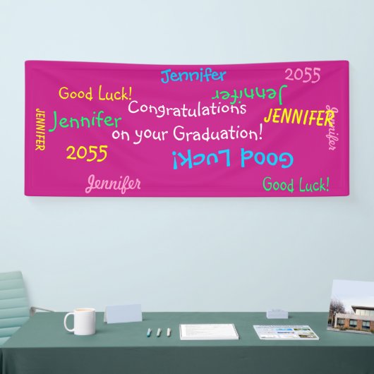 名パーソナライズされた前とイベント数々のカラー卒業 横断幕 (トレードショー)
