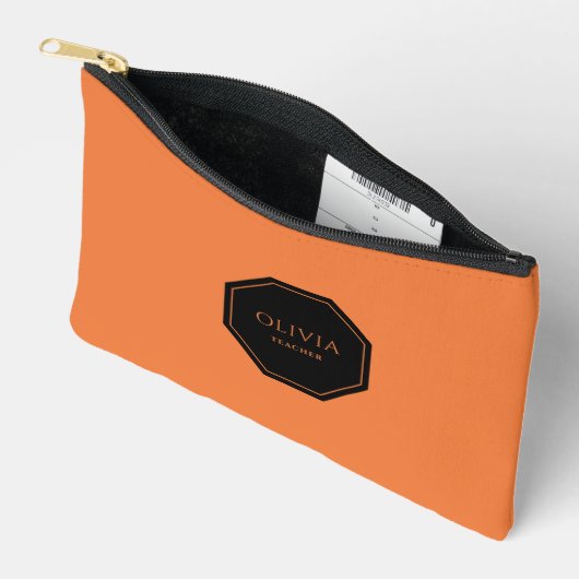 名パーソナライズされた前とタイトル付きアクセサリーポーチ アクセサリーポーチ (見開き)