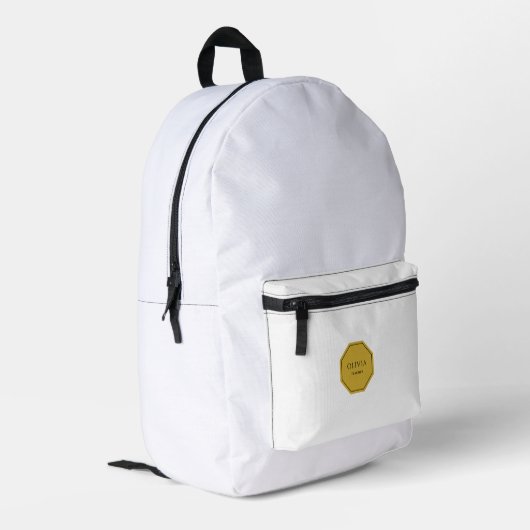 名パーソナライズされた前とタイトル付きバックパック プリントバックパック (裏面左端)