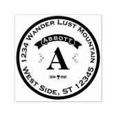 名パーソナライズされた前と住所モノグラム セルフインキングスタンプ (デザイン)