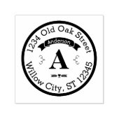 名パーソナライズされた前と住所モノグラム セルフインキングスタンプ (デザイン)