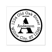 名パーソナライズされた前と住所モノグラム セルフインキングスタンプ (デザイン)