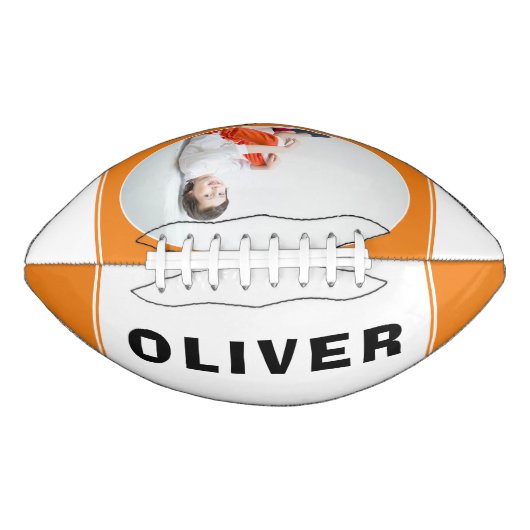 名パーソナライズされた前と写真のサッカー アメリカンフットボール (正面)
