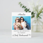 名パーソナライズされた前と写真のBridesmaid Proposal サンキューカード (スタンド正面)