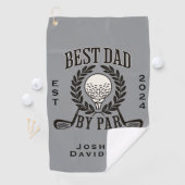 名パーソナライズされた前と年の最高のパパ ゴルフタオル (インサイチュ)