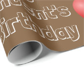 名パーソナライズされた前と年齢の誕生日 ラッピングペーパー (ロールコーナー)