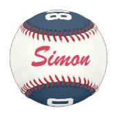 名パーソナライズされた前と年齢の野球 野球ボール (裏面)