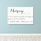 名パーソナライズされた前と日付ウォールアート キャンバスプリント (インサイチュ (ウッドフロア))