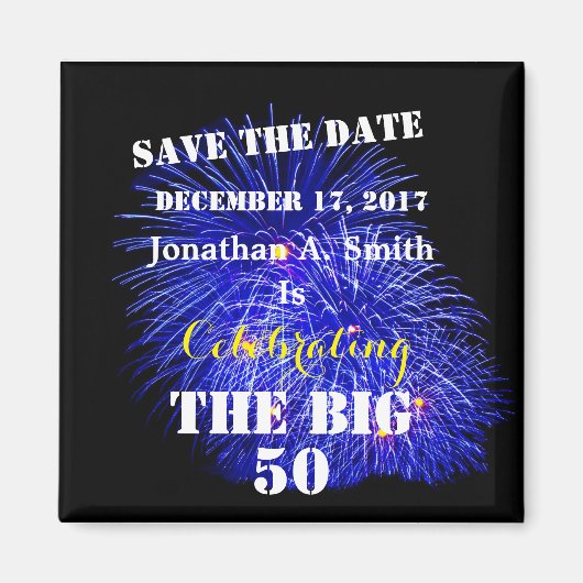 名パーソナライズされた前と日付 –  マグネット (正面)