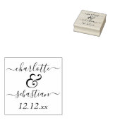 名パーソナライズされた前と日結婚付のカスタム ラバースタンプ (押印)