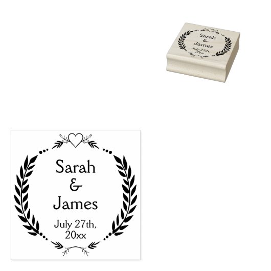 名パーソナライズされた前と日結婚付ゴム印 ラバースタンプ (押印)