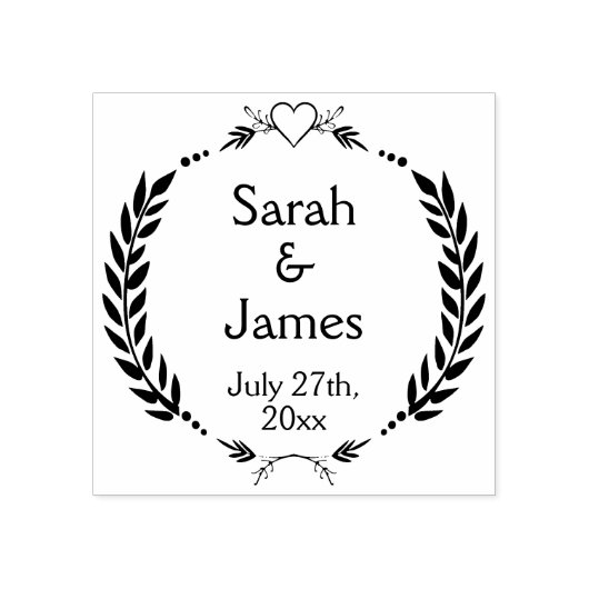 名パーソナライズされた前と日結婚付ゴム印 ラバースタンプ (インプリント)