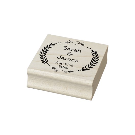 名パーソナライズされた前と日結婚付ゴム印 ラバースタンプ (スタンプ)