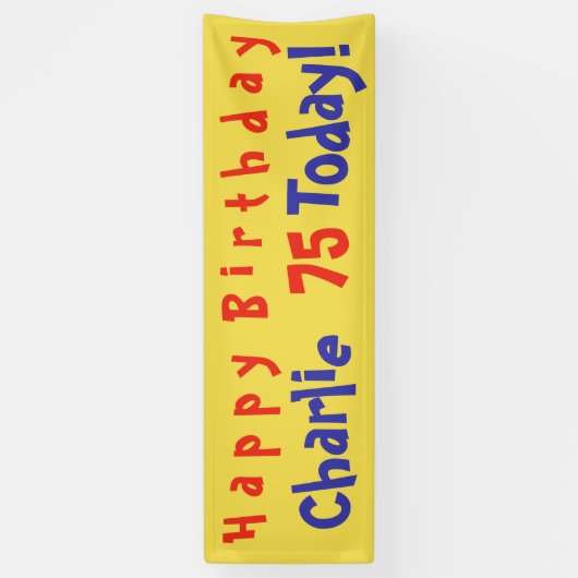 名パーソナライズされた前と経過時間のパーティーバナー 横断幕 (縦)