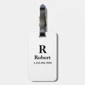 名パーソナライズされた前と電話番号を付けた荷物タグ ラゲッジタグ (裏面縦)