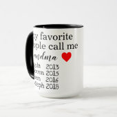 名パーソナライズされた前のおばあちゃん マグカップ (正面左)