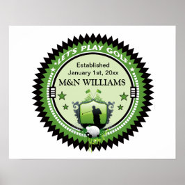 名パーソナライズされた前のゴルフロ遊ゴを追加 ポスター