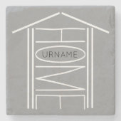 名パーソナライズされた前のホーム ストーンコースター (正面)