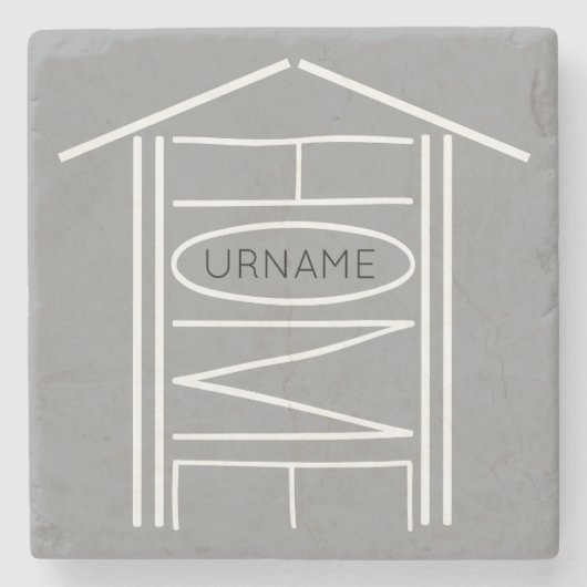 名パーソナライズされた前のホーム ストーンコースター (正面)