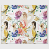 名パーソナライズされた前の人魚かわいらし ラッピングペーパー (フラット)