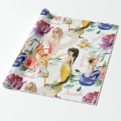 名パーソナライズされた前の人魚かわいらし ラッピングペーパー (アンロールド)