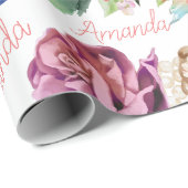 名パーソナライズされた前の人魚かわいらし ラッピングペーパー (ロールコーナー)