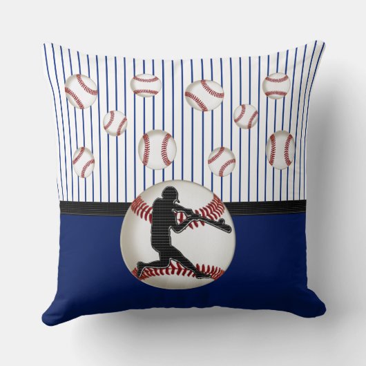 名パーソナライズされた前の付いた野球枕 クッション (裏面)