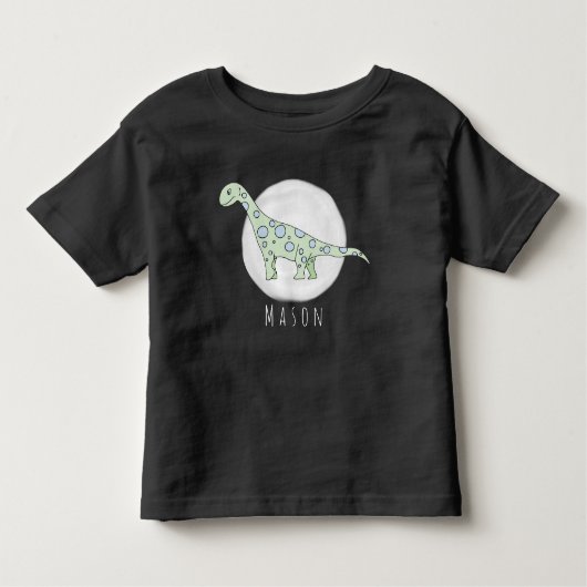 名パーソナライズされた前の幼児ボーイドードル恐竜 トドラーTシャツ (正面)