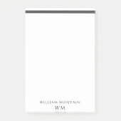 名パーソナライズされた前の黒い線 ポストイット (正面)