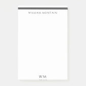 名パーソナライズされた前の黒い線 ポストイット (正面)