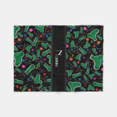 名パーソナライズされた前はブラックミニゴルフ フリースブランケット (正面(横))