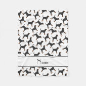 名パーソナライズされた前を白黒にする フリースブランケット (正面)