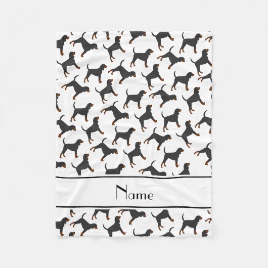 名パーソナライズされた前を白黒にする フリースブランケット (正面)