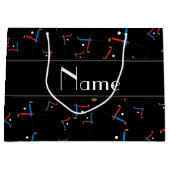 名パーソナライズされた前を黒フィールドhockeyにする ラージペーパーバッグ (正面)