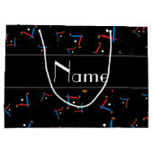 名パーソナライズされた前を黒フィールドhockeyにする ラージペーパーバッグ (裏面)