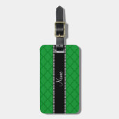 名パーソナライズされた前をGreen moroccanにする ラゲッジタグ (正面縦)
