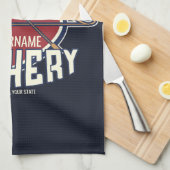 名パーソナライズされた前アーチェリースポーツ反曲弓矢 キッチンタオル (四つ折り)