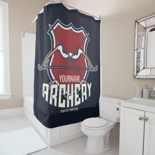 名パーソナライズされた前アーチェリースポーツ反曲弓矢 シャワーカーテン (インサイチュ)