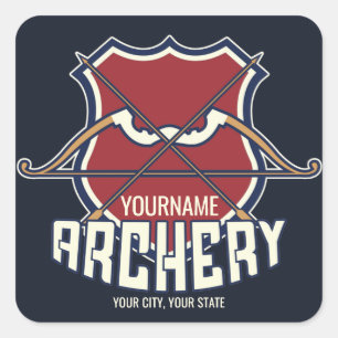 名パーソナライズされた前アーチェリースポーツ反曲弓矢 スクエアシール