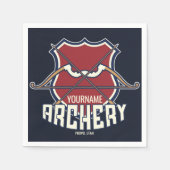 名パーソナライズされた前アーチェリースポーツ反曲弓矢 スタンダードカクテルナプキン (正面)