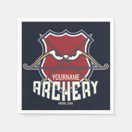 名パーソナライズされた前アーチェリースポーツ反曲弓矢 スタンダードカクテルナプキン