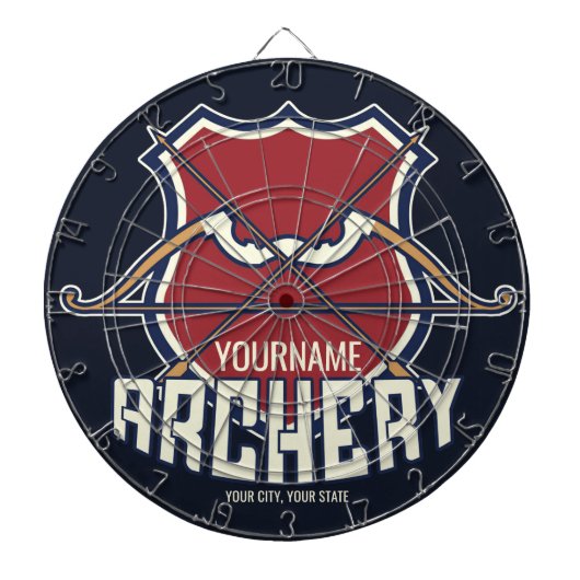 名パーソナライズされた前アーチェリースポーツ反曲弓矢 ダーツボード (正面)