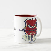 名パーソナライズされた前アーチェリースポーツ反曲弓矢 ツートーンマグカップ (正面右)