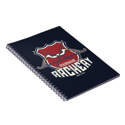 名パーソナライズされた前アーチェリースポーツ反曲弓矢 ノートブック (右側)