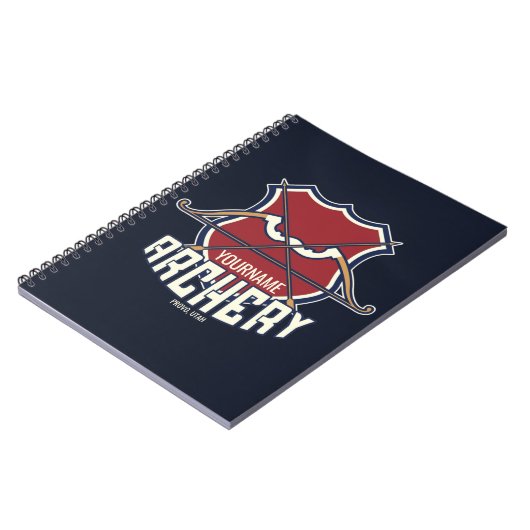 名パーソナライズされた前アーチェリースポーツ反曲弓矢 ノートブック (左側)