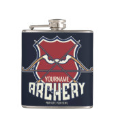 名パーソナライズされた前アーチェリースポーツ反曲弓矢 フラスク (正面)